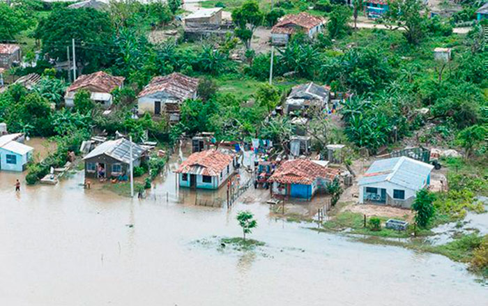 Inundación durante la tormenta subtropical Alberto en Villa Clara.