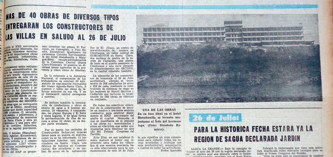 Página de Vanguardia del 21 de junio de 1975.