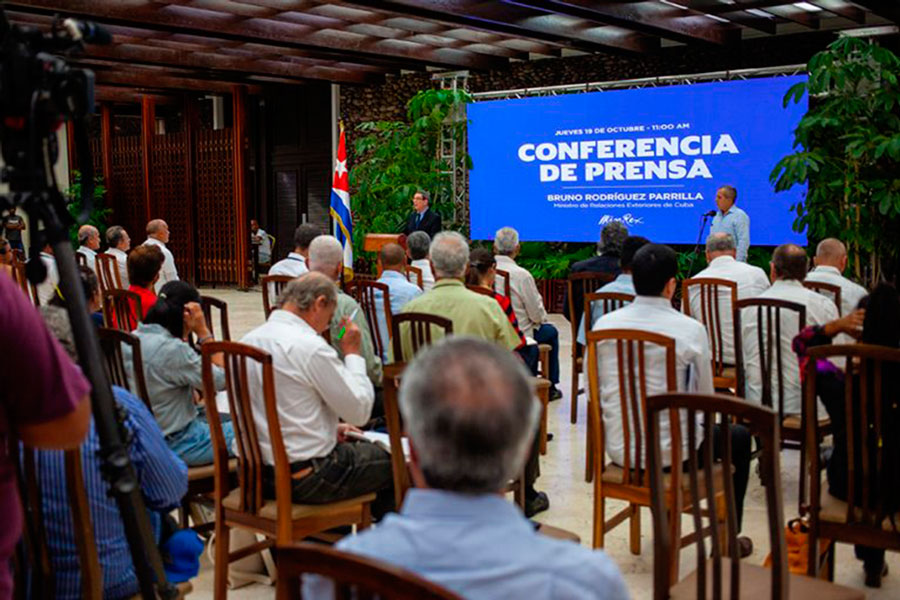 Conferencia de prensa del canciller de Cuba, Bruno Rodríguez Parrilla.