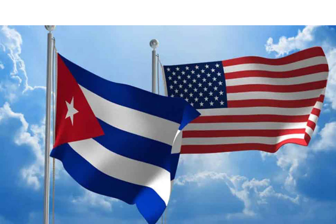 Banderas de Cuba y Estados Unidos