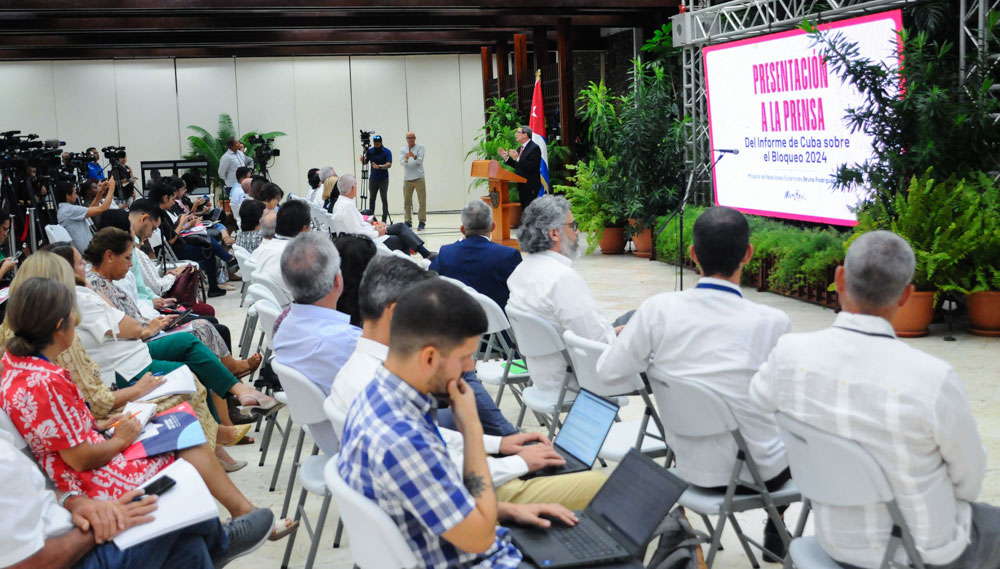 Presentación del Informe de Cuba sobre el bloqueo.