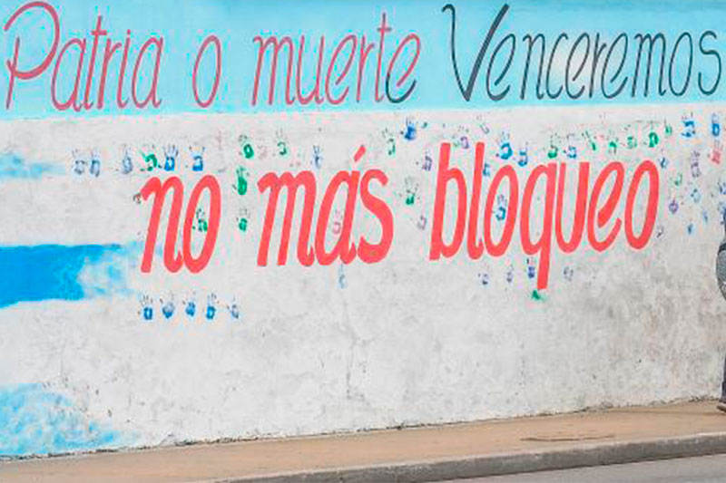 Cartel No más bloqueo.