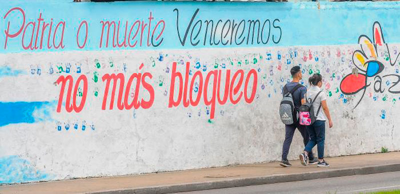 Cartel No más bloqueo.