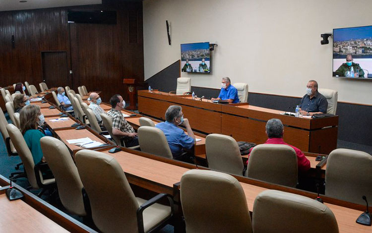 Reunión de análisis de la COVID-19 en Cuba, encabezada por el presidente, Miguel Díaz-Canel.