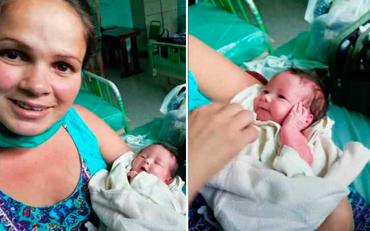 Maidi y su hija Helen, niña nacida de una madre en estado crítico por la COVID-19.