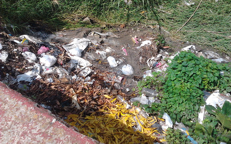 Basura en rí­o de Santa Clara.