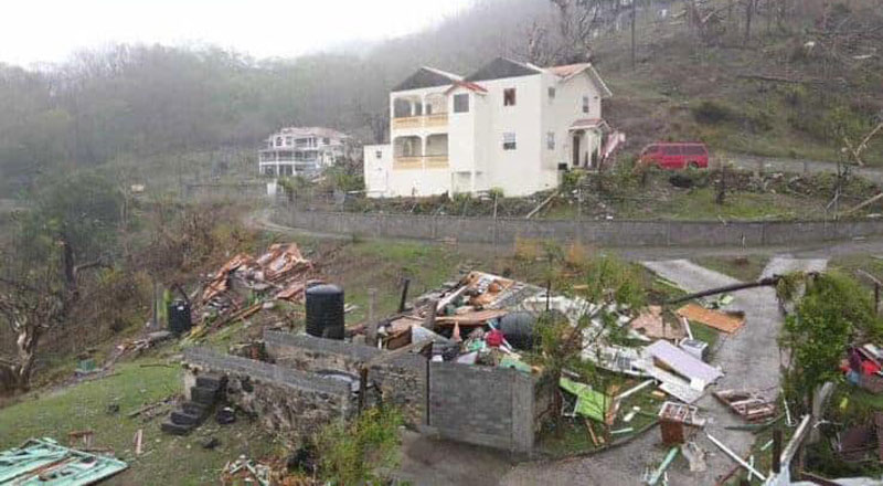 Daños causados por el huracán Beryl en Granada.