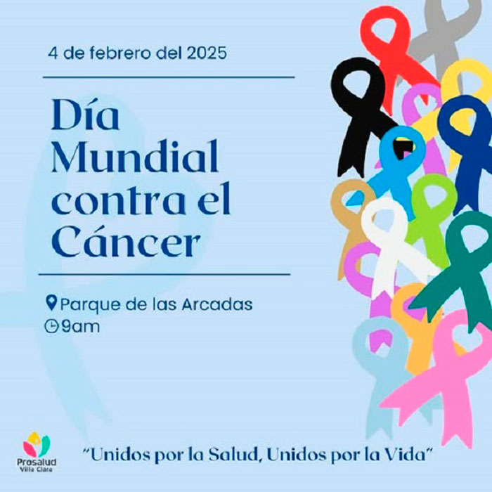 Cartel del Día mundial contra el cáncer.