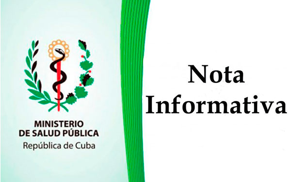 Nota informativa del Minsap.