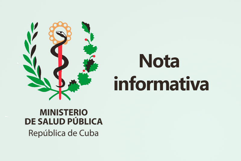 Nota informativa del Minsap.