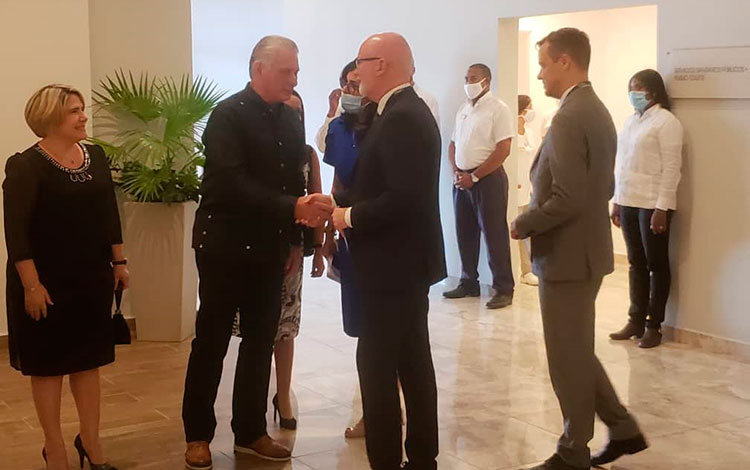 Presidente cubano, Miguel Díaz-Canel, habla a los participantes en la 40 Feria Internacional de Turismo, FITCuba 2022.